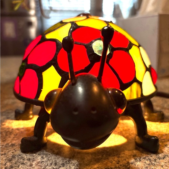 Vibrant Stained Glass Ladybug Art Piece - Picture 4 of 5